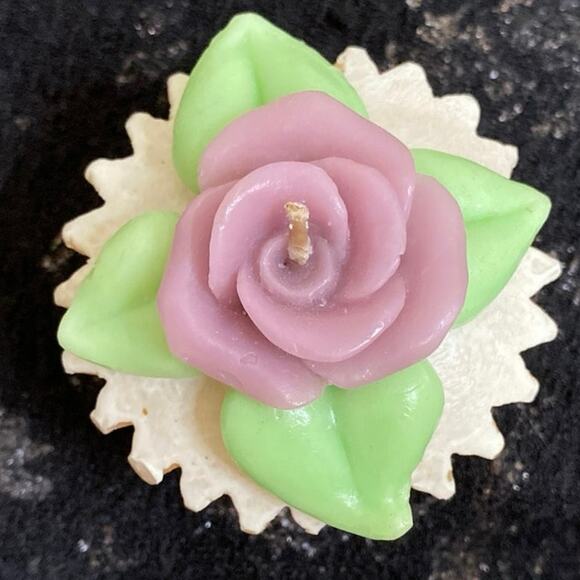 Vintage Carved Cupcake Candle Pink Green White Dessert sweets food - Picture 4 of 9